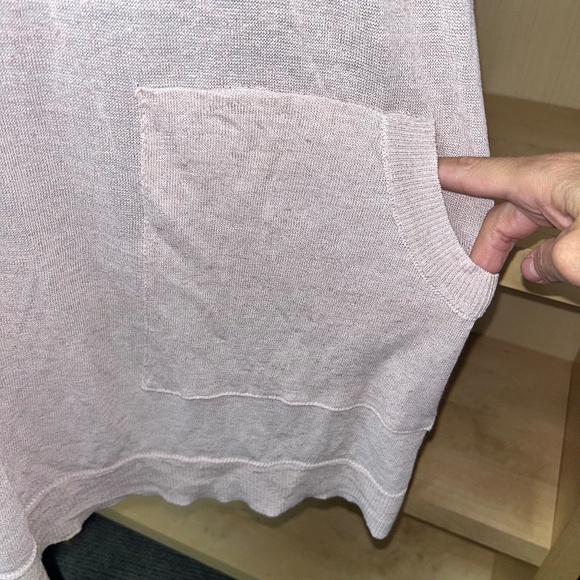 SARAH PACINI LINEN COVER UP TOP WOMENS OSFM LIGHTEST PINK - Picture 2 of 4